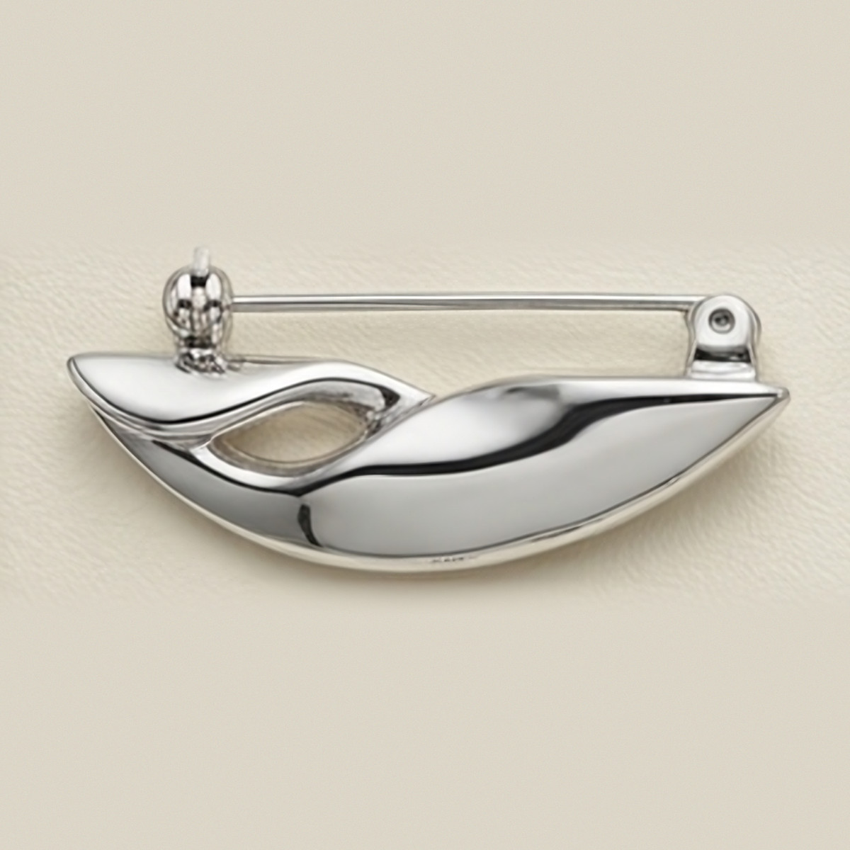Fluid Leaf Brooch, handmade 925 sterling silver by Sanvik's Brooches