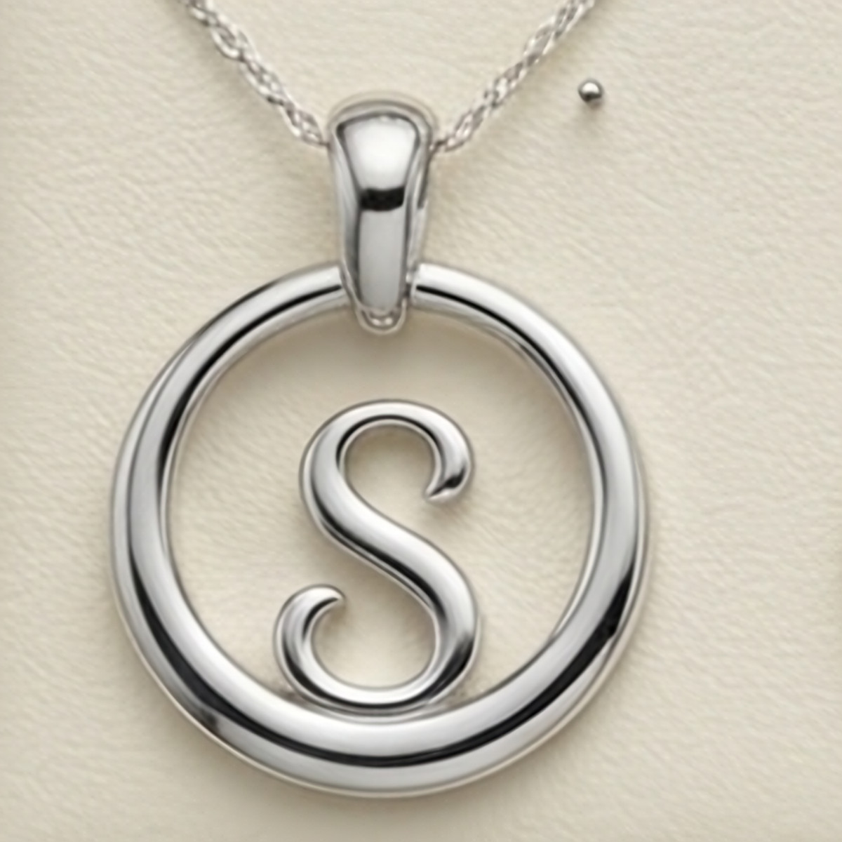 Script Initial Pendant, S, handmade 925 sterling silver by Sanvik's Brooches