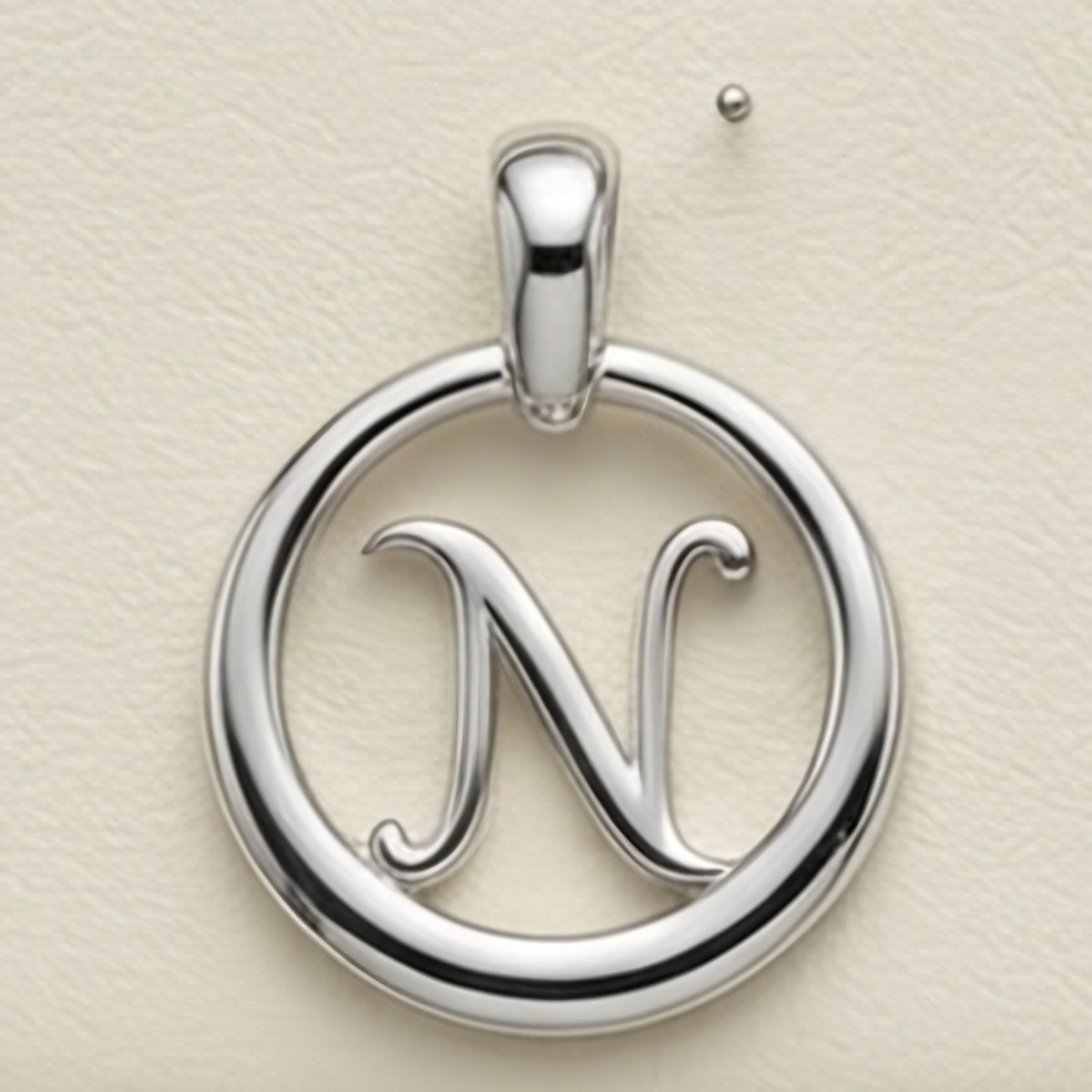Script Initial Pendant, N, handmade 925 sterling silver by Sanvik's Brooches