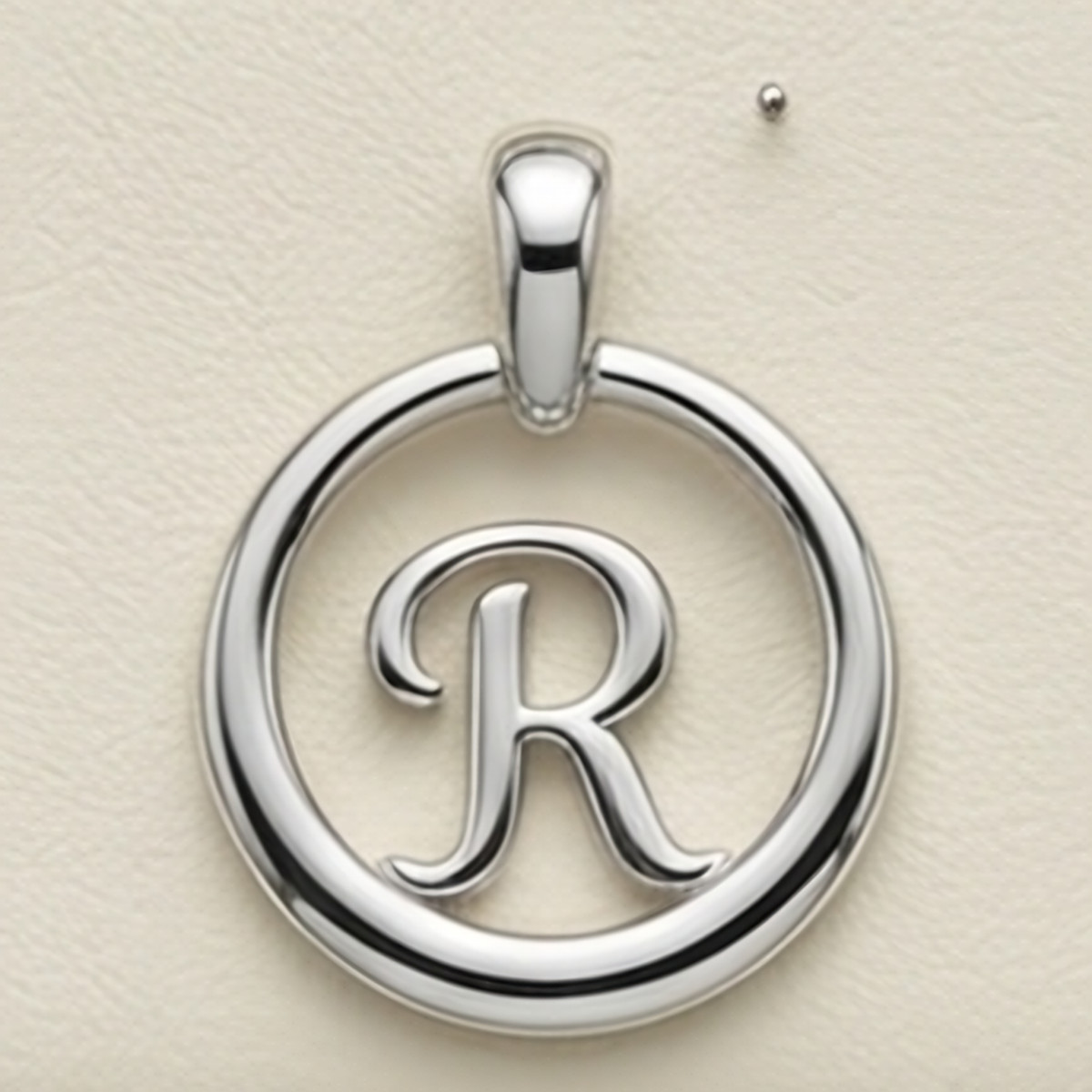 Script Initial Pendant, R, handmade 925 sterling silver by Sanvik's Brooches