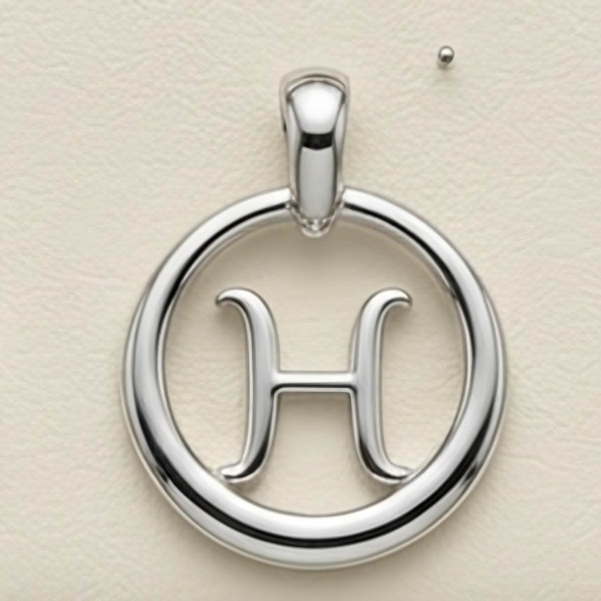 Script Initial Pendant, H, handmade 925 sterling silver by Sanvik's Brooches