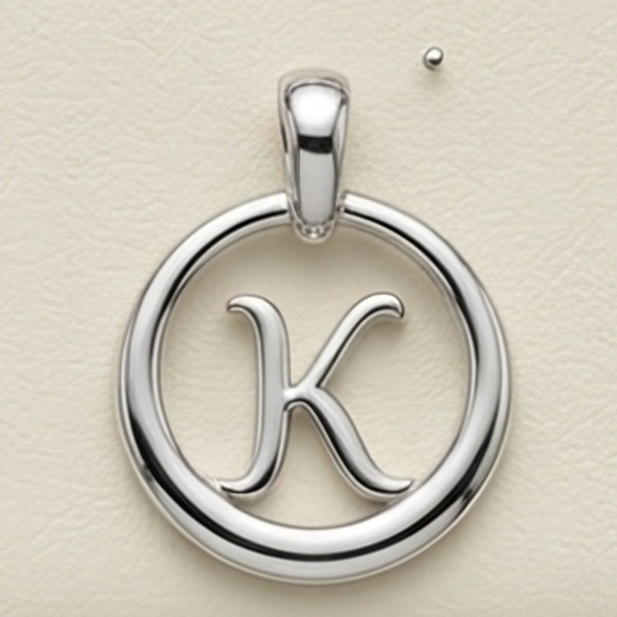 Script Initial Pendant, K, handmade 925 sterling silver by Sanvik's Brooches
