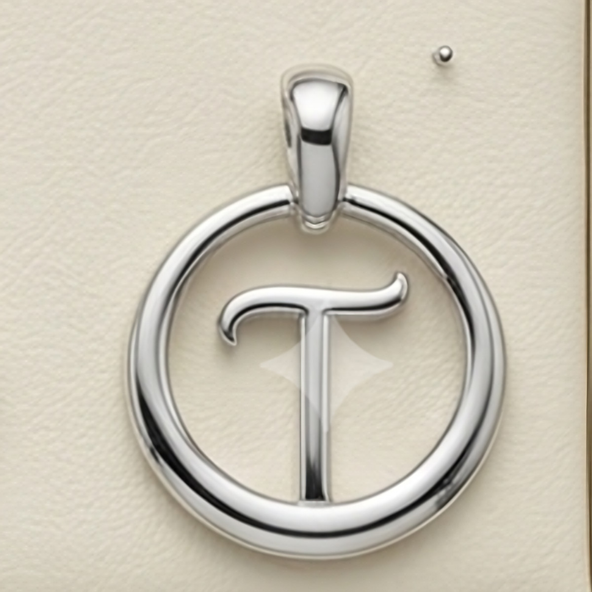 Script Initial Pendant, T, handmade 925 sterling silver by Sanvik's Brooches